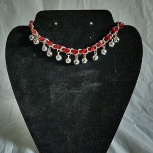 Red Silver Bells Choker Necklace